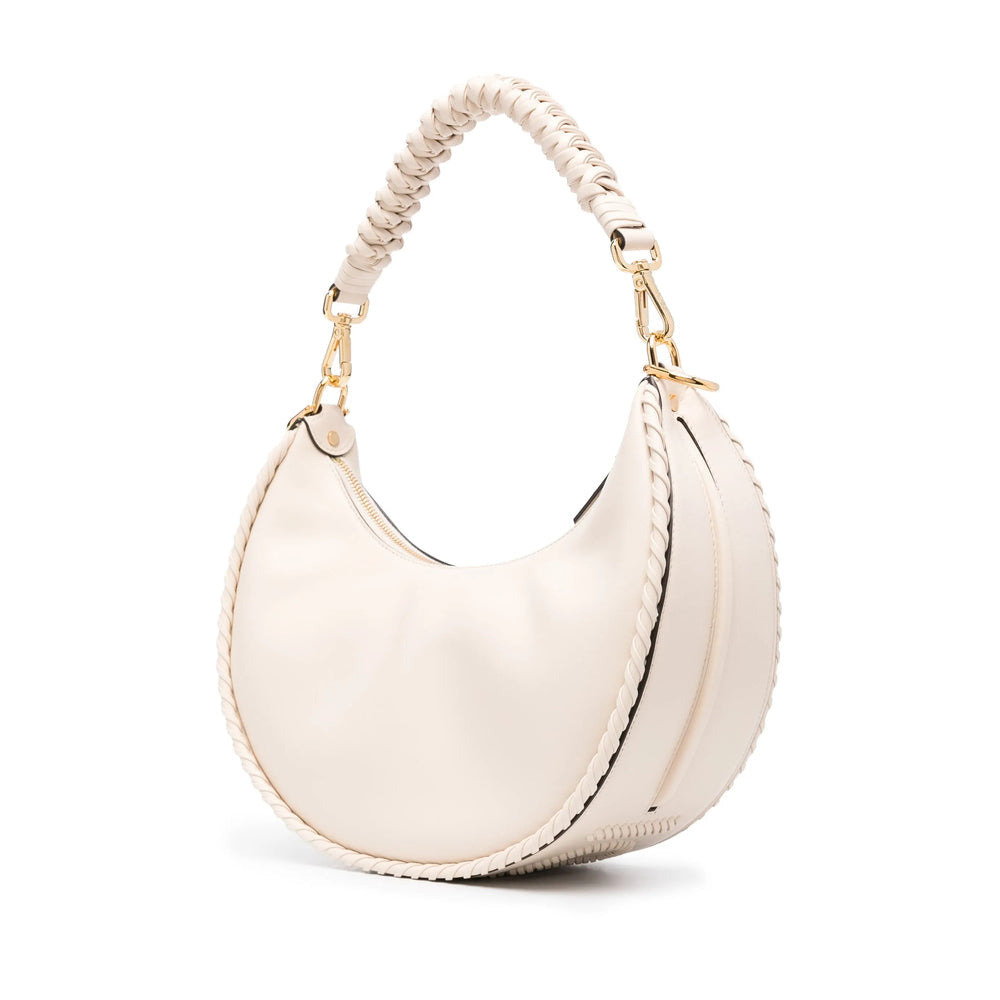 Fendi Braided Leather Shoulder Bag – Ivory White