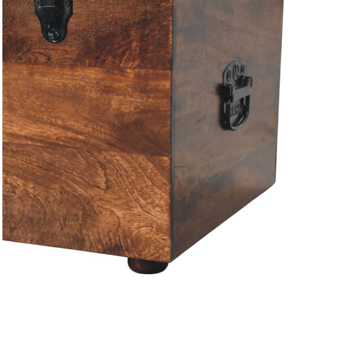 The Bridlewood Tufted Leather Storage Trunk — California Walnut