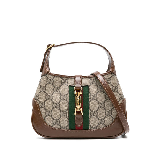 Gucci GG Supreme Web Shoulder Bag – Beige & Brown