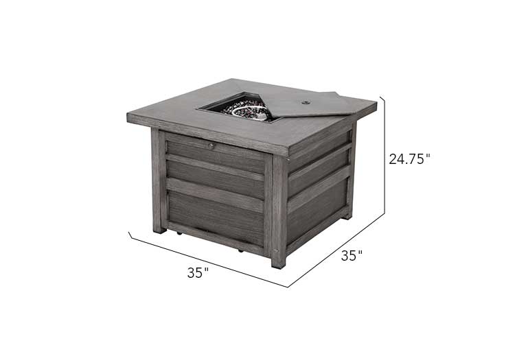 The Darcy Aluminum Outdoor Luxury Firepit Table