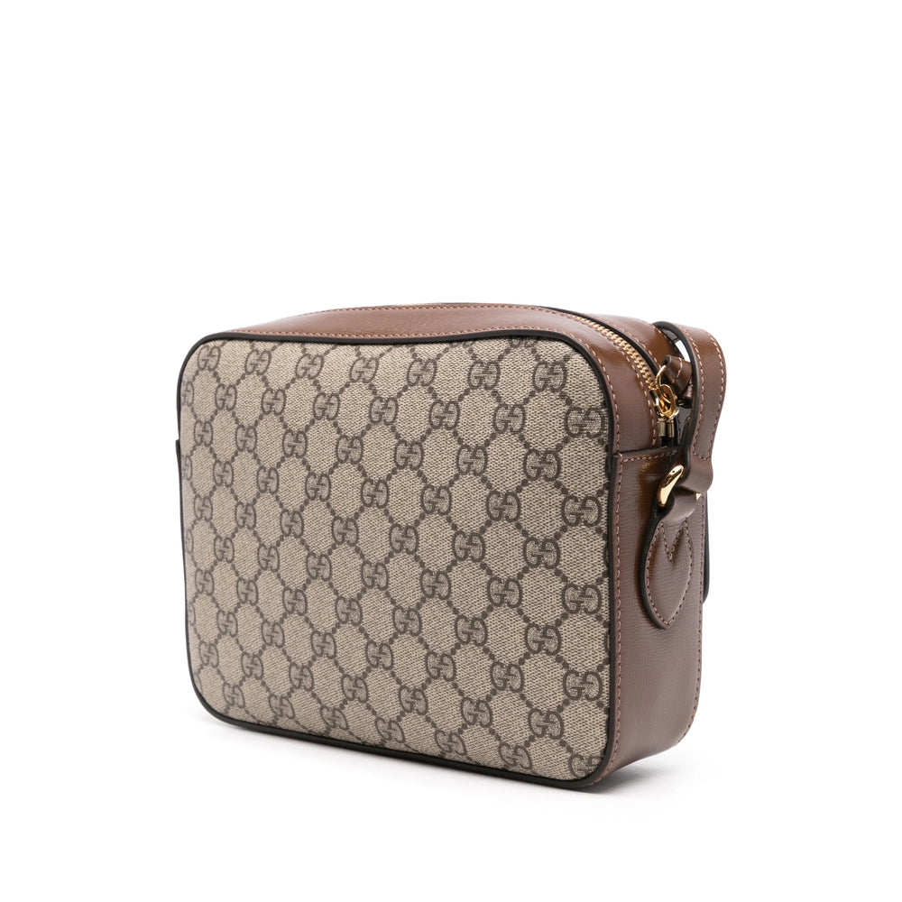 Gucci GG Supreme Horsebit Crossbody Bag – Beige & Ebony