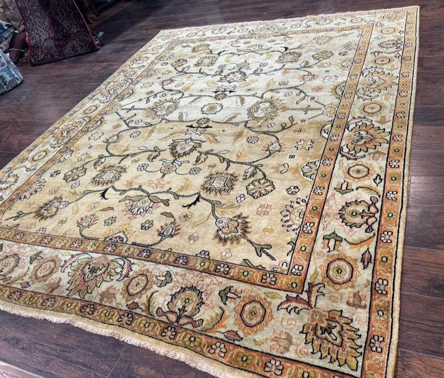 Turkish Oushak Rug 8x10, Vintage Wool Carpet