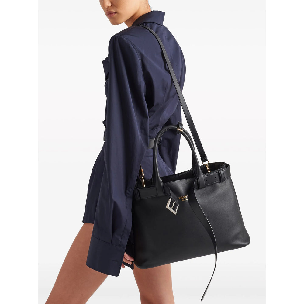 Prada Leather Tote Bag – Black