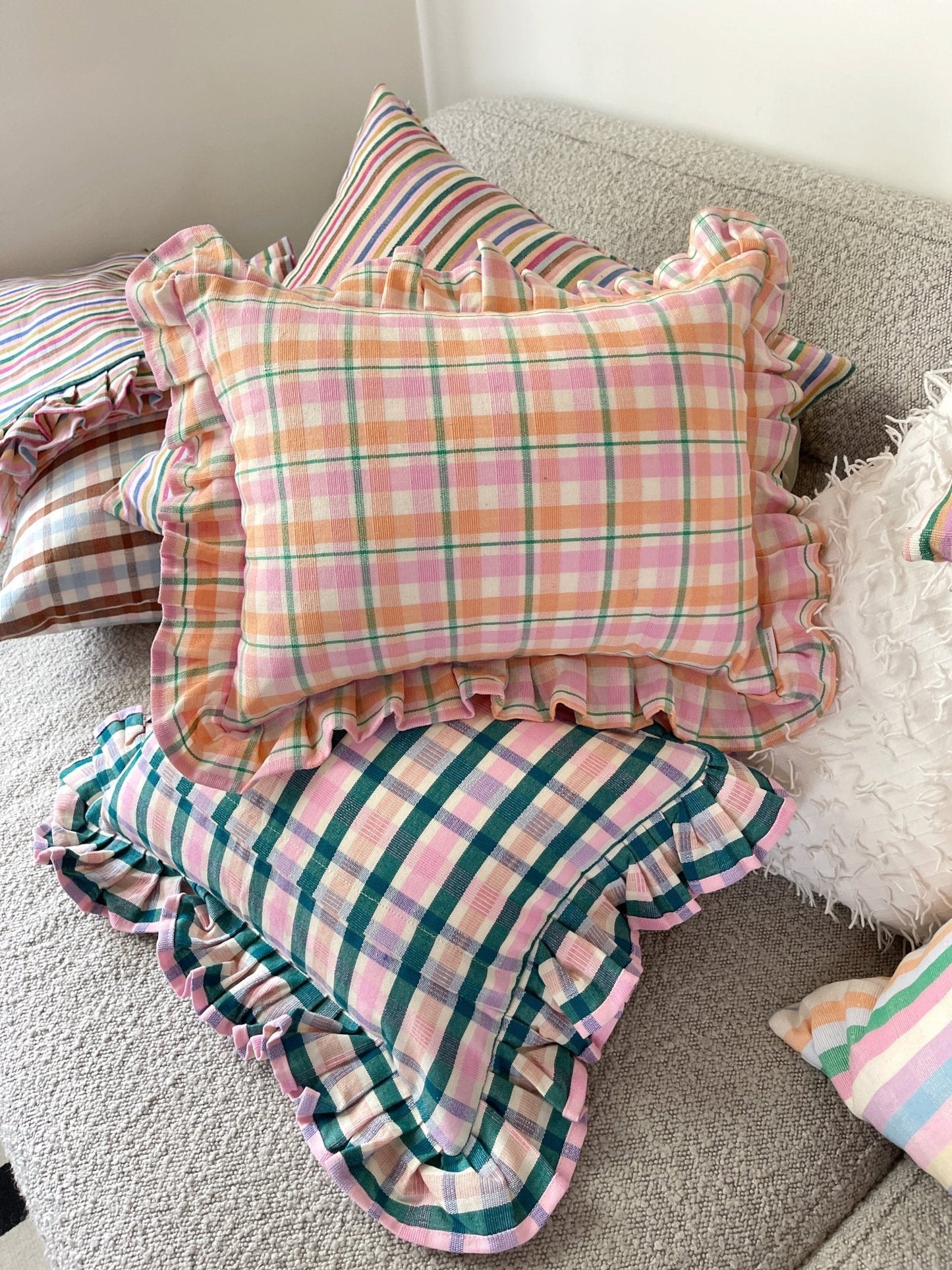Valentina Rainbow Stripe Pillows