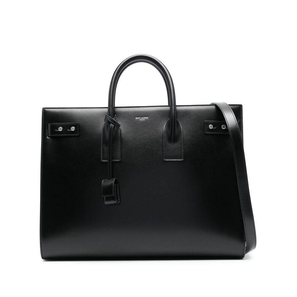 Saint Laurent Leather Tote Bag – Black