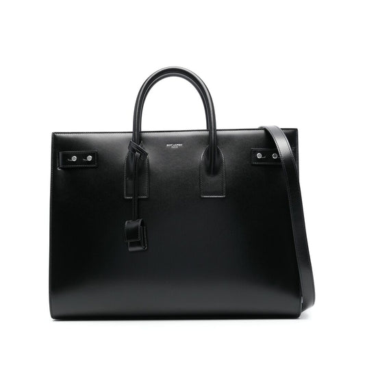 Saint Laurent Leather Tote Bag – Black