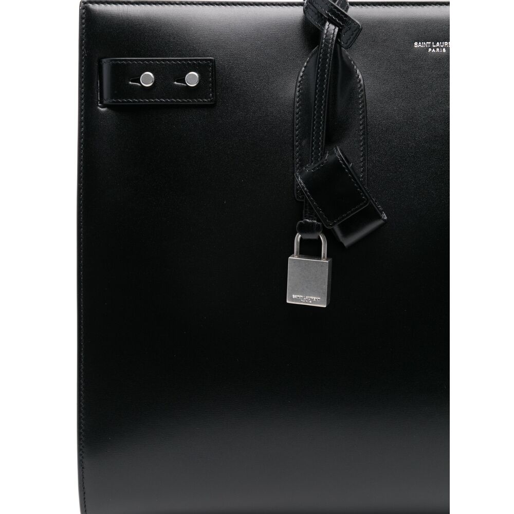 Saint Laurent Leather Tote Bag – Black