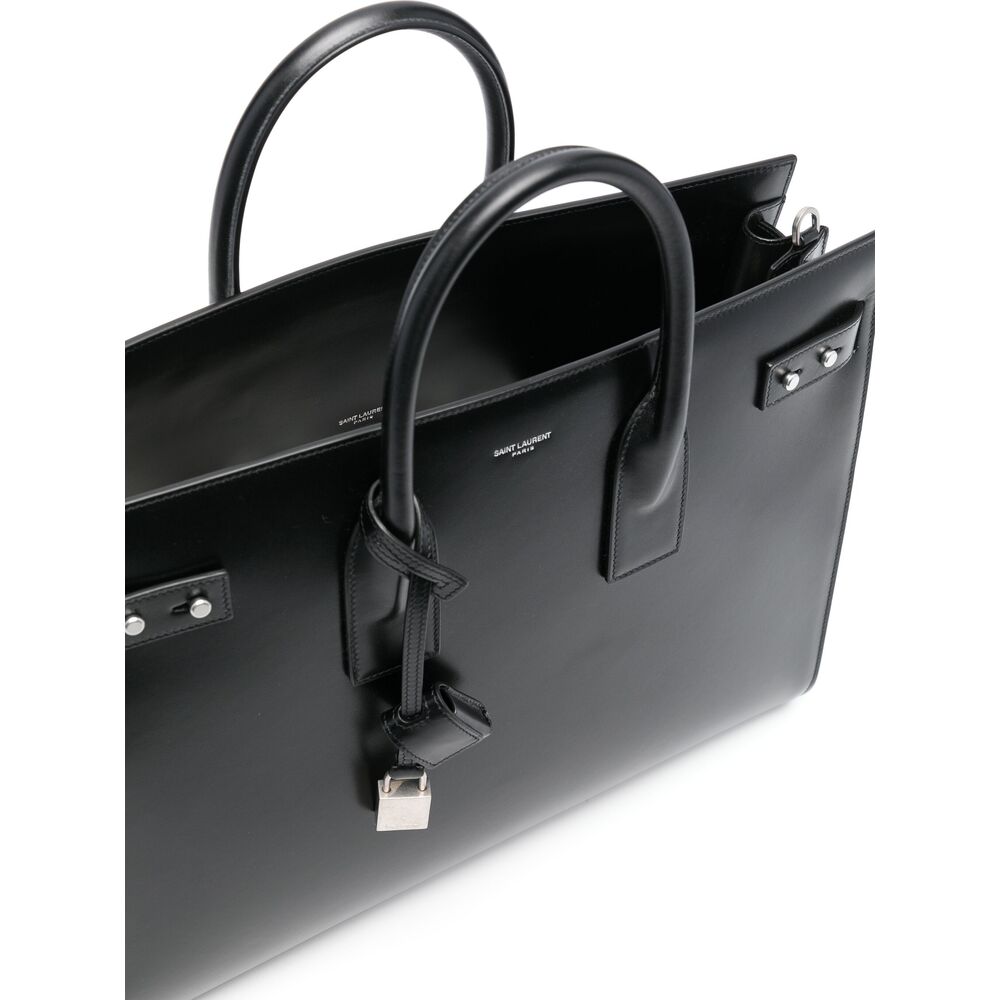 Saint Laurent Leather Tote Bag – Black