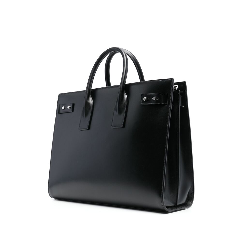 Saint Laurent Leather Tote Bag – Black