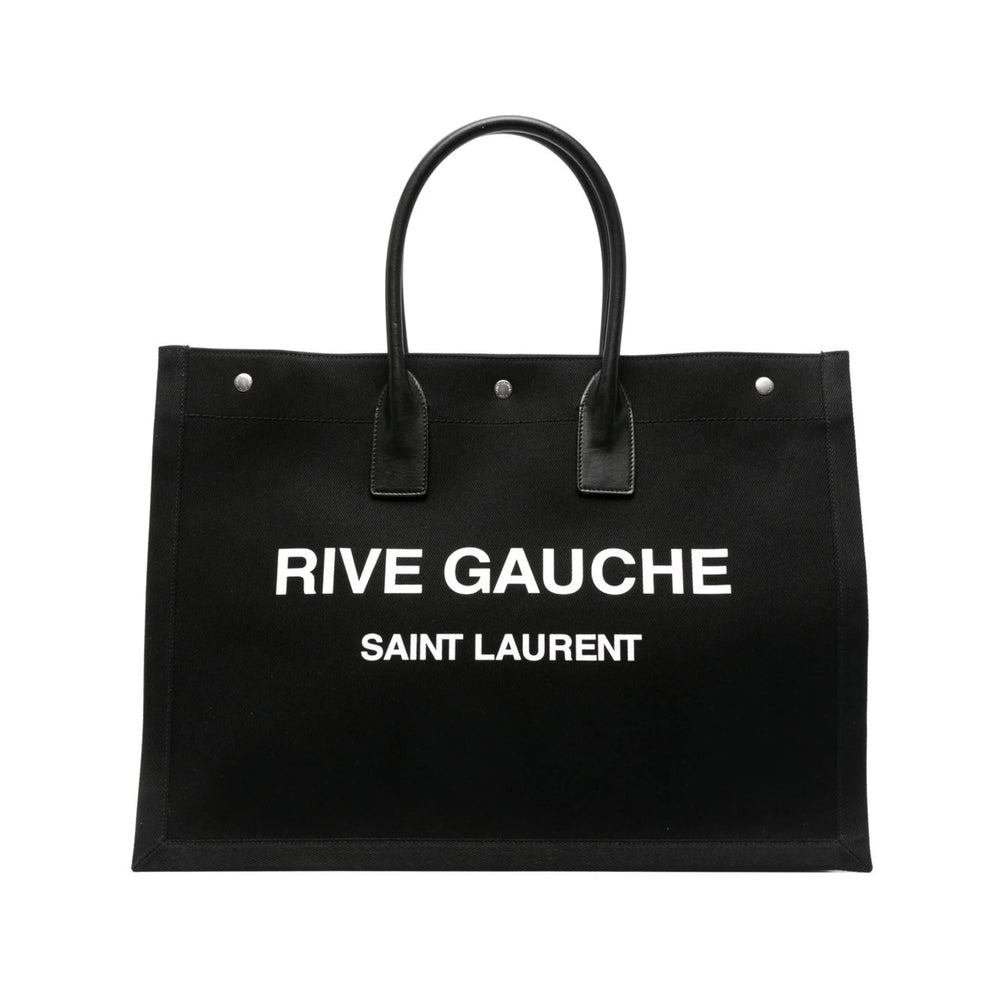 Saint Laurent Rive Gauche Canvas Tote – Black & White