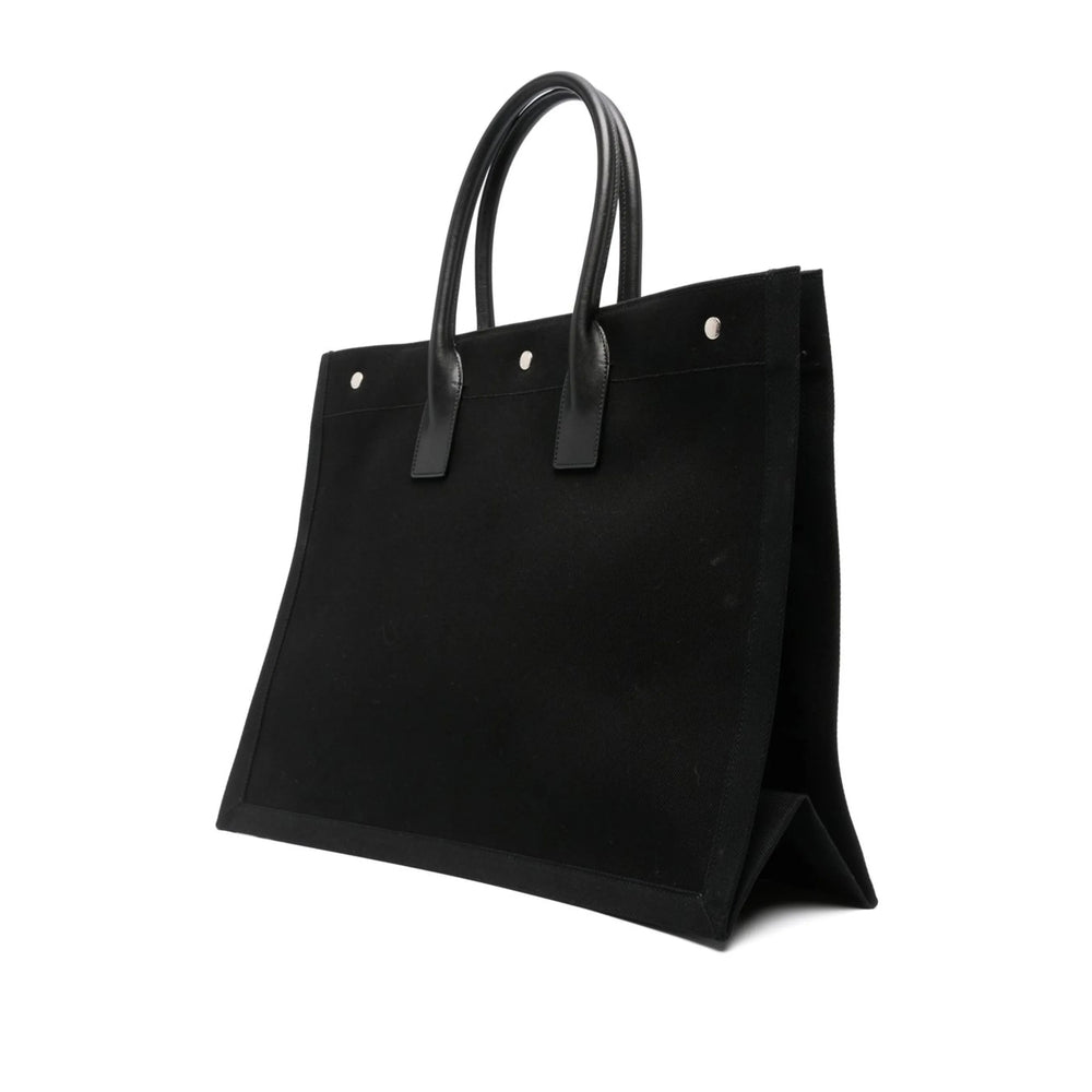 Saint Laurent Rive Gauche Canvas Tote – Black & White