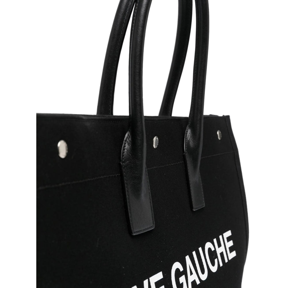 Saint Laurent Rive Gauche Canvas Tote – Black & White