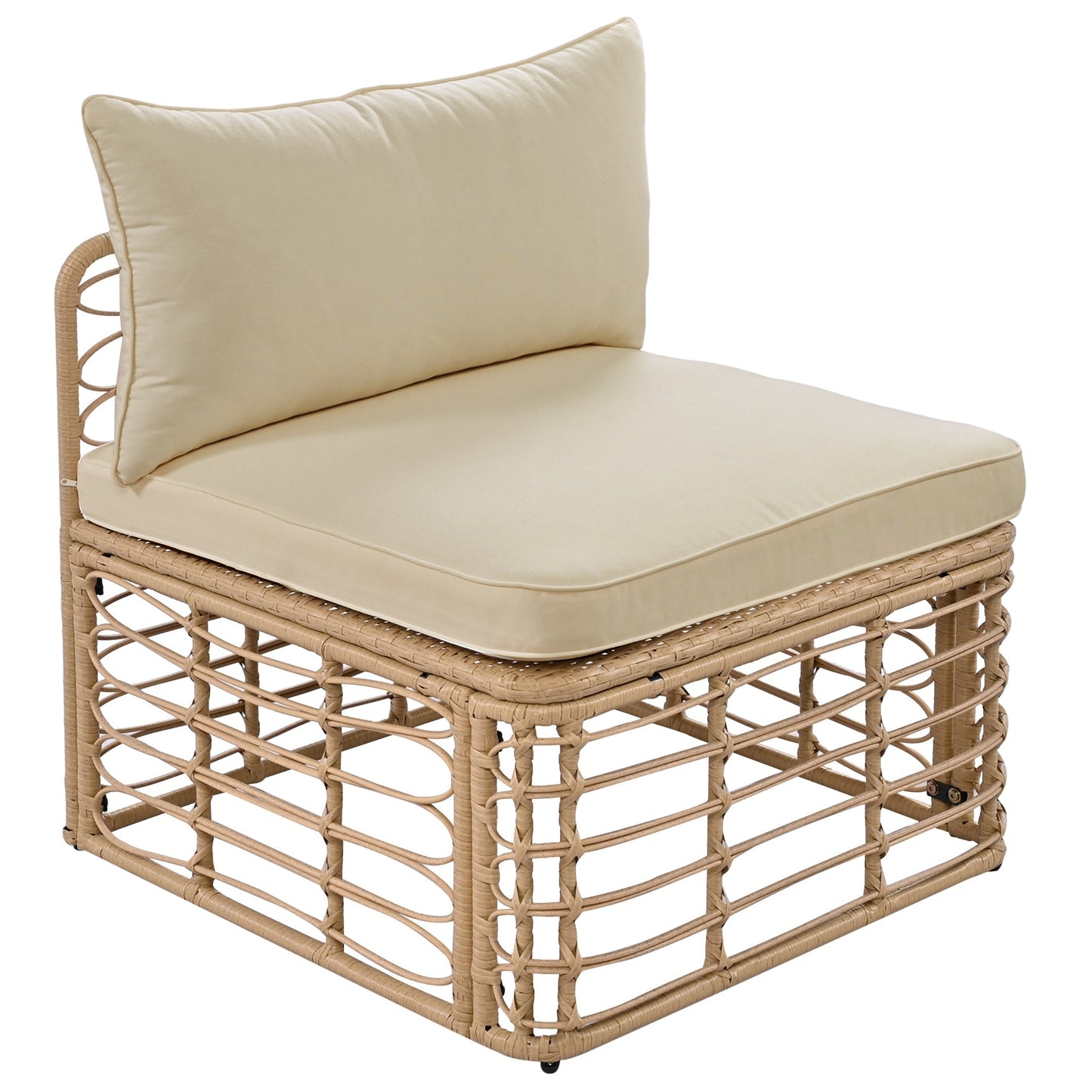 The Ashbourne Modular All-Weather Wicker Outdoor Sectional Sofa Set with Round Coffee Table