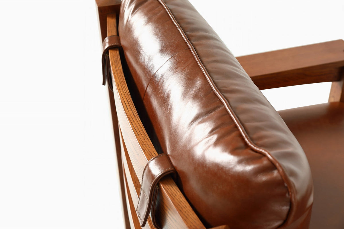 The Russet Mission Oak & Leather Armchair