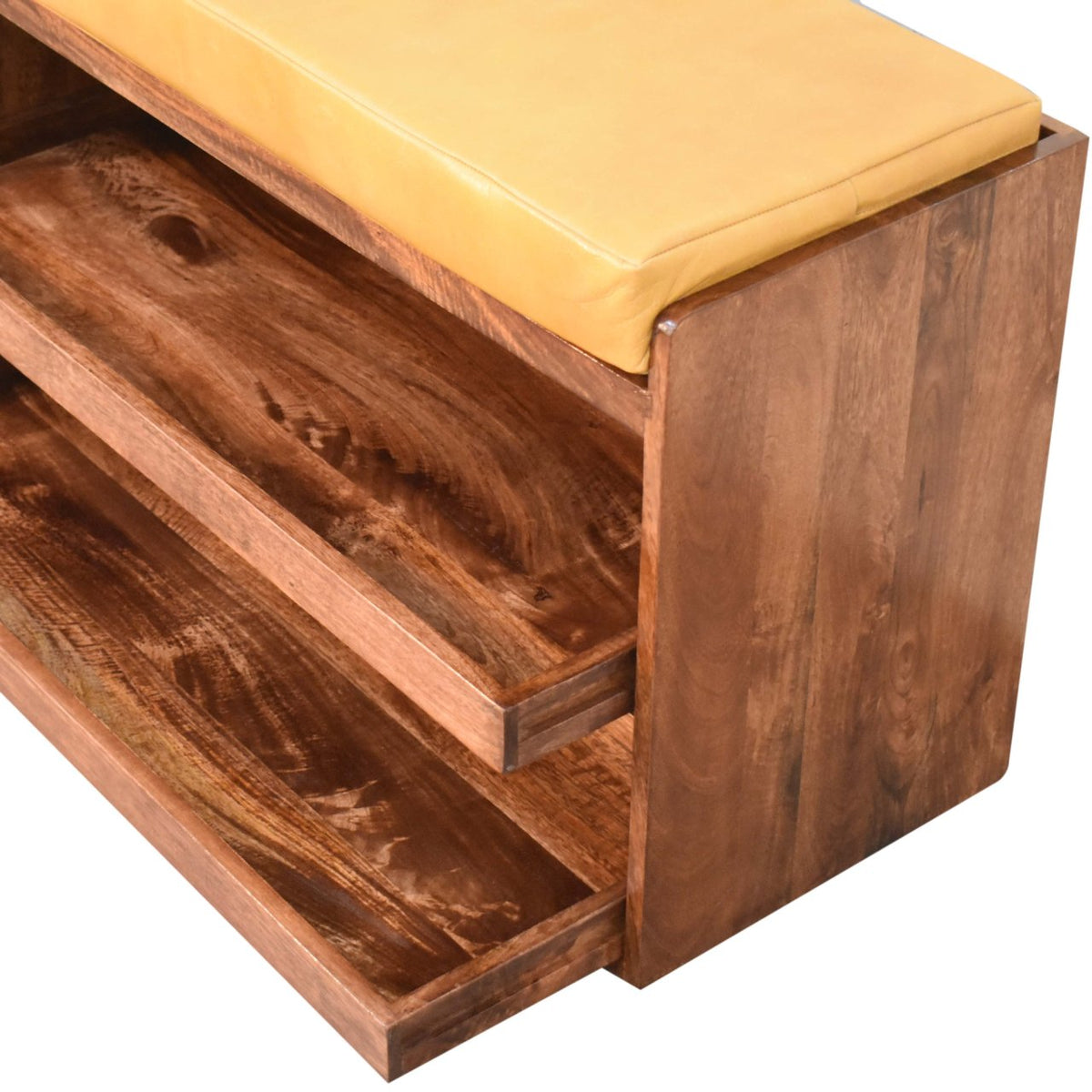 The Bridlewood Buffalo Leather Storage Bench — Tan