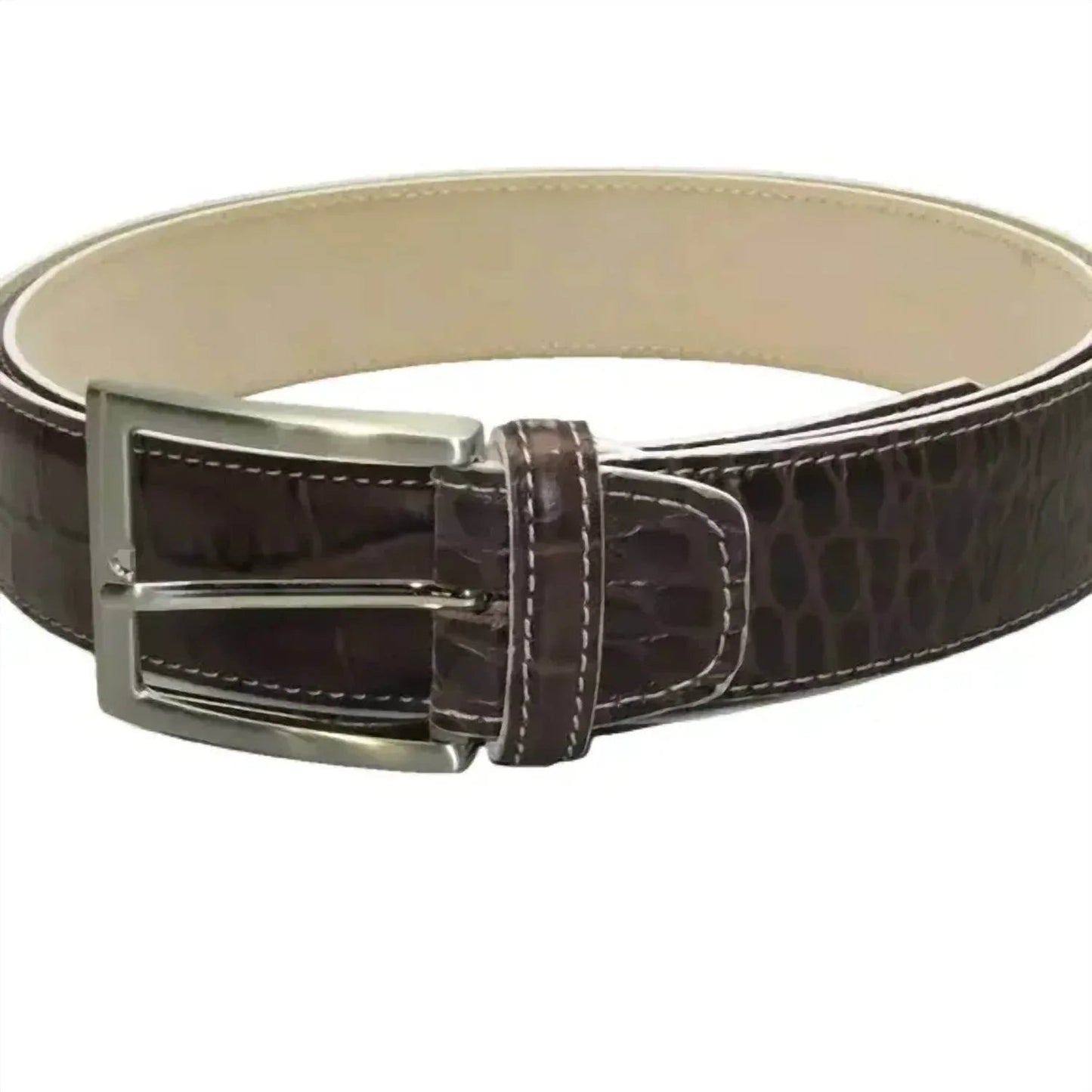 Men's Leather Alligator Embossed Belt