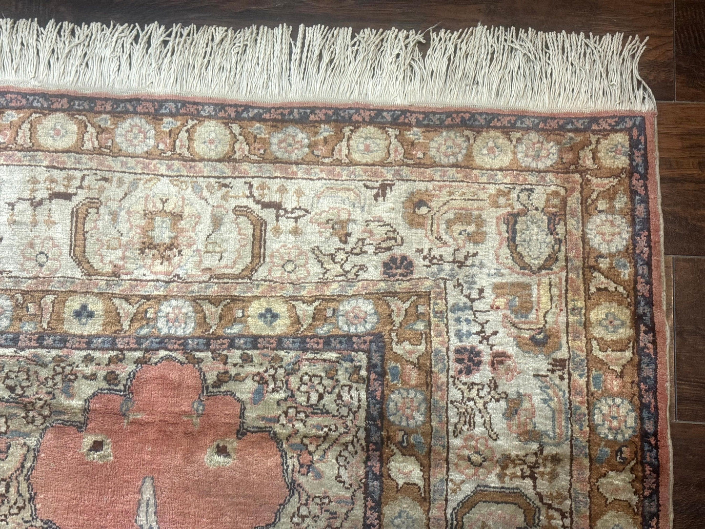 Silk Turkish Kayseri Rug 4x6, Haji Jalili Design, Vintage Rug
