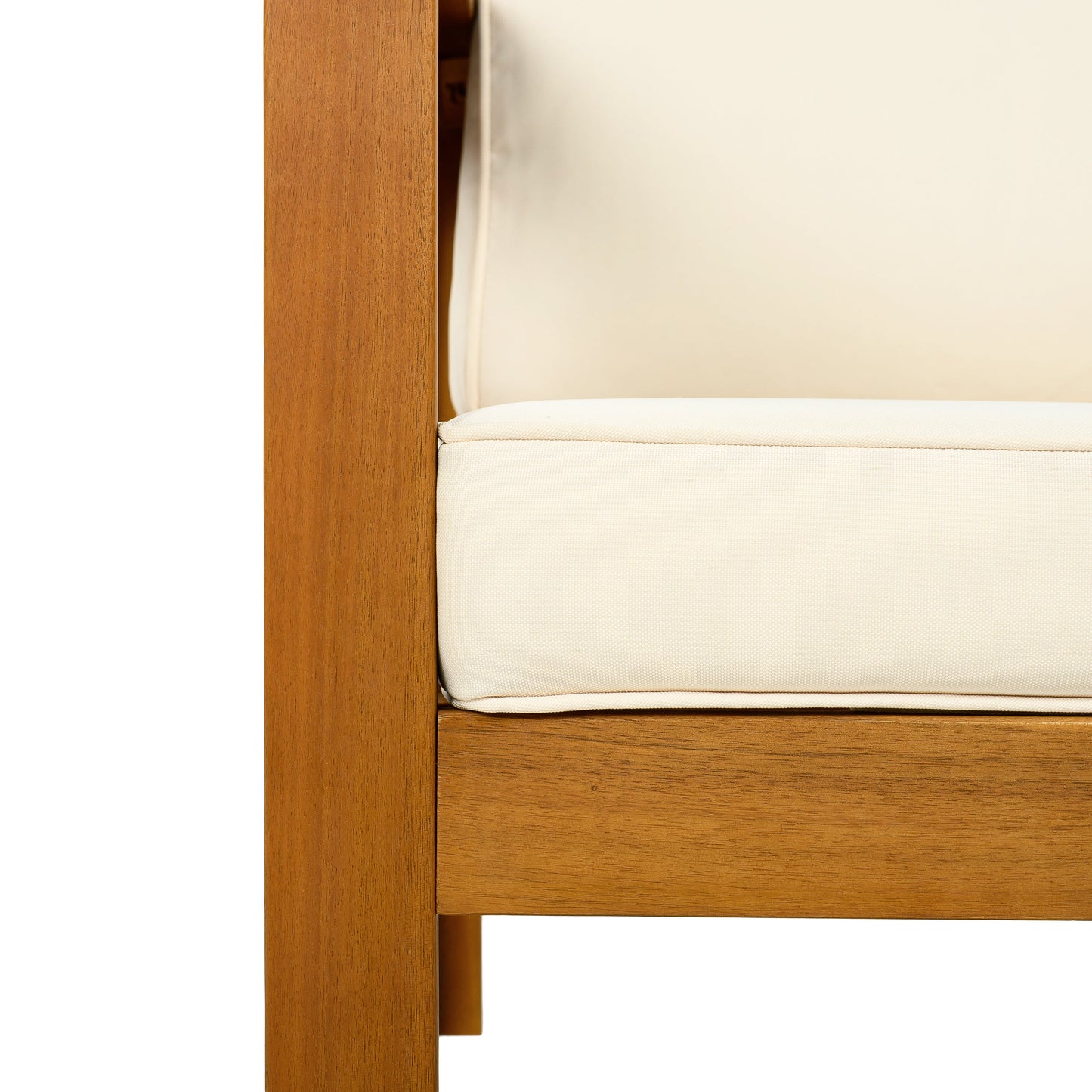 Patio Conversation Set Modern Acacia Wood Teak Finish 2 Armchairs and Table