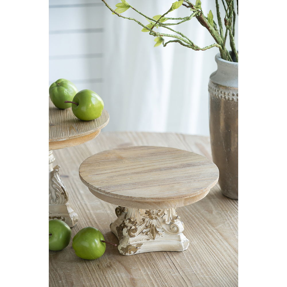 Cake Stand, Cake Plate With Magnesium Base - Cream / Brown