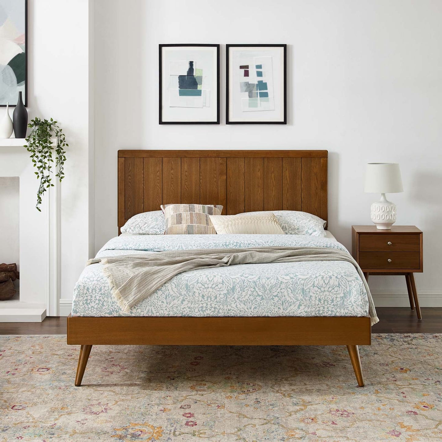 Alana Wood King Platform Bed With Splayed Legs by Modway