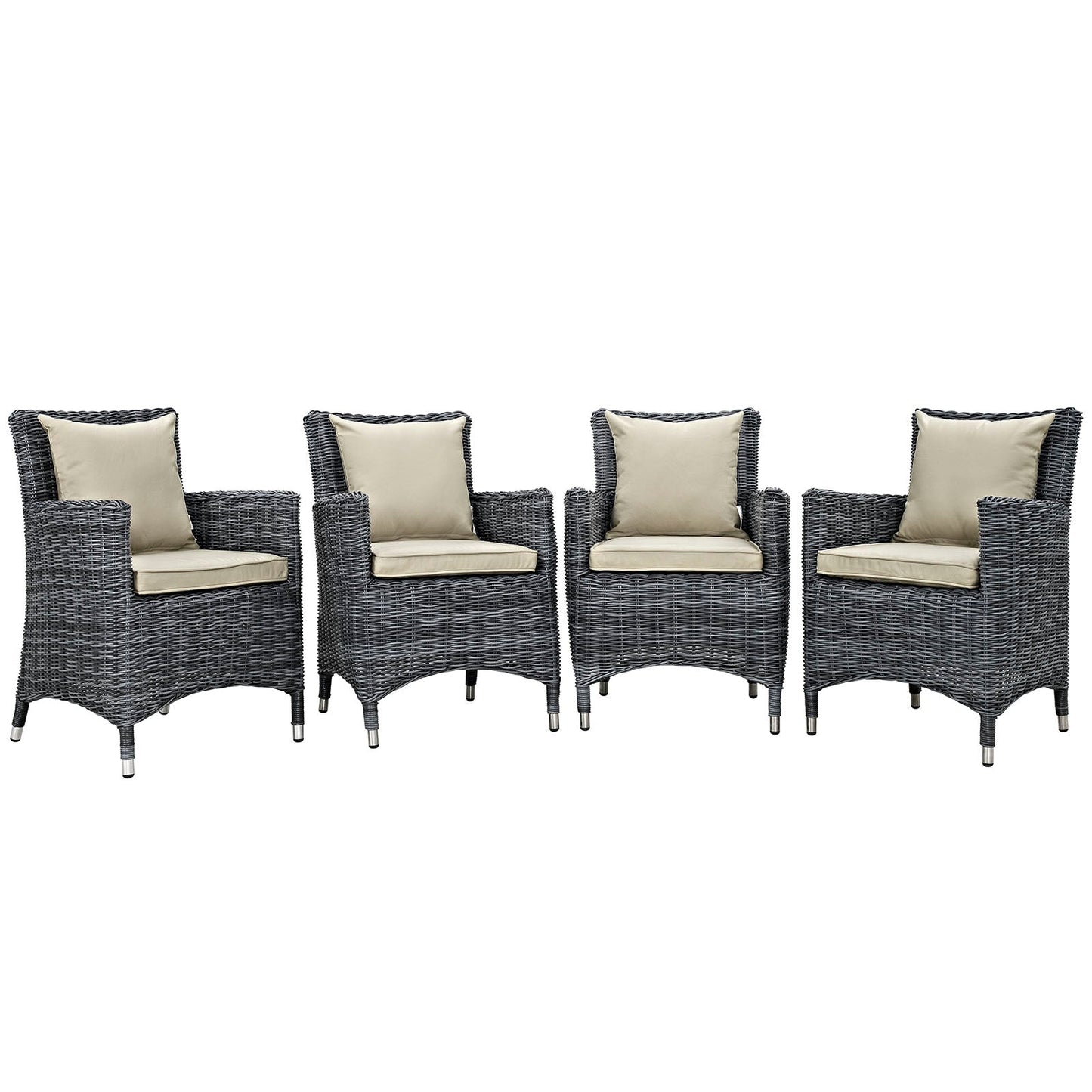 Summon 4 Piece Outdoor Patio Sunbrella¨ Dining Set by Modway