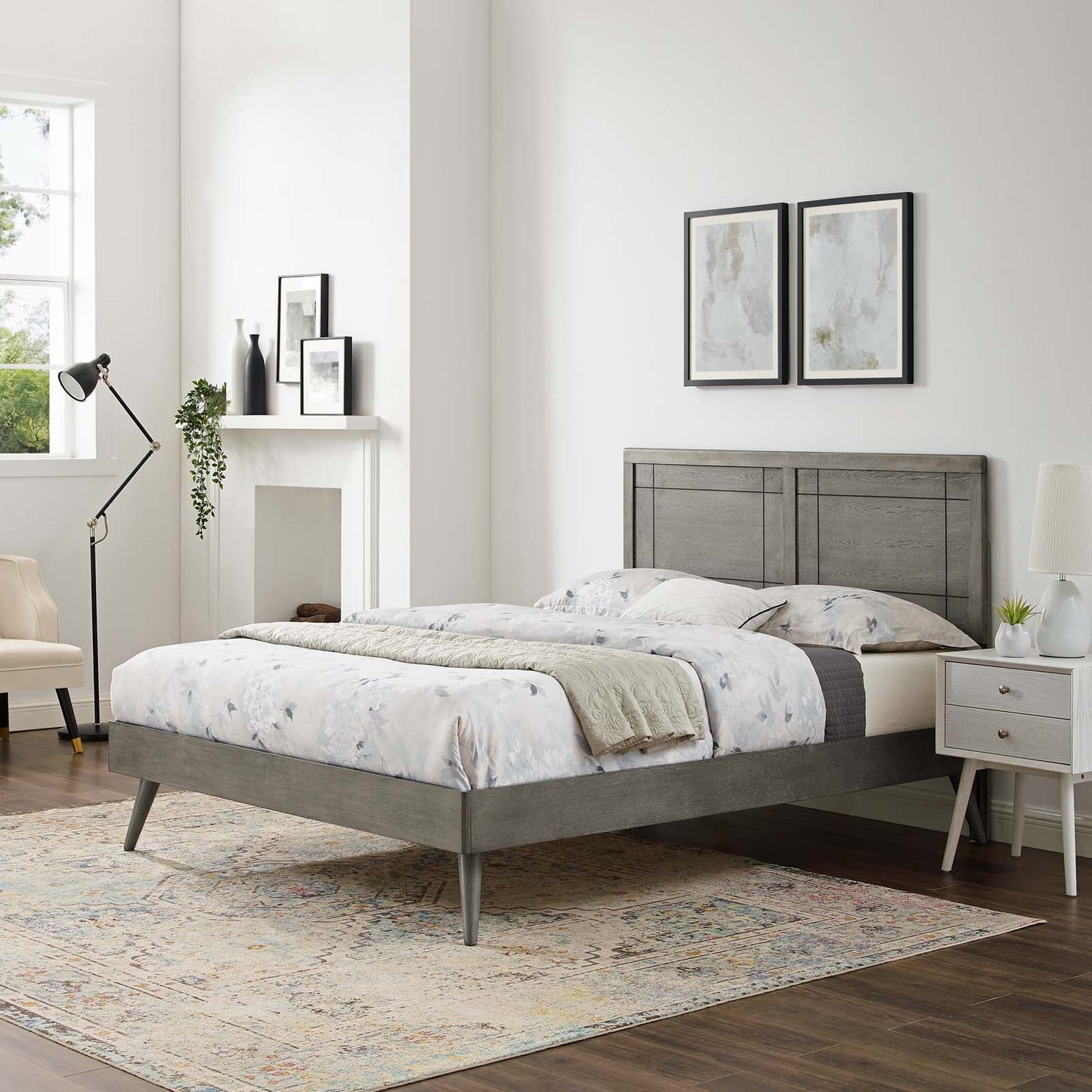 Marlee Wood Queen Platform Bed With Splayed Legs by Modway