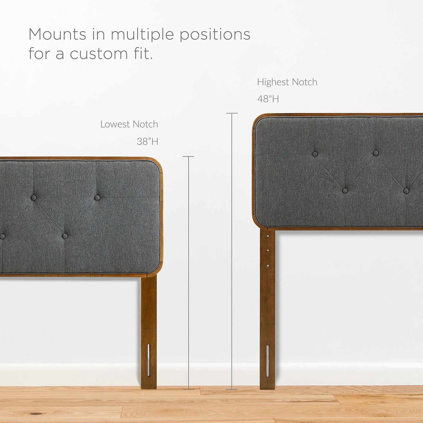 Collins Tufted Fabric and Wood Twin Headboard by Modway