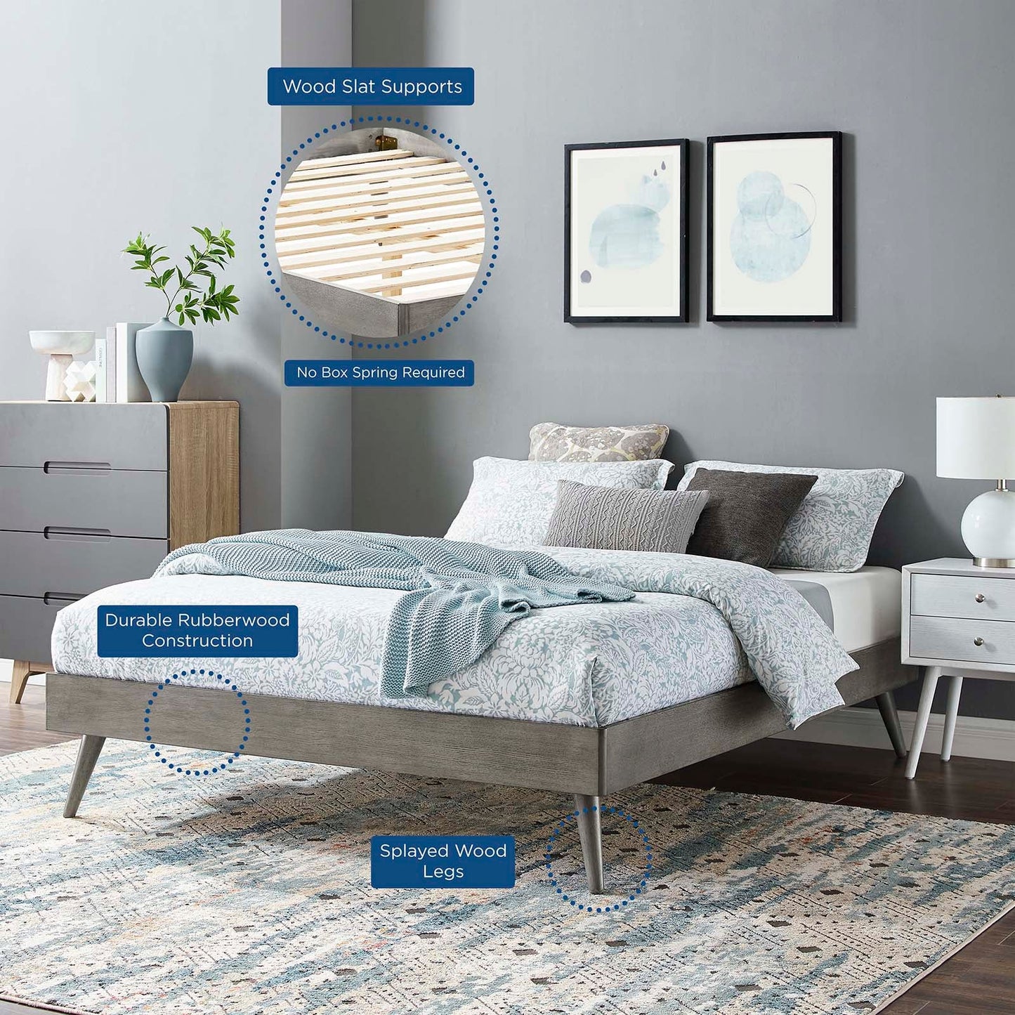 Margo Wood Queen Platform Bed Frame by Modway