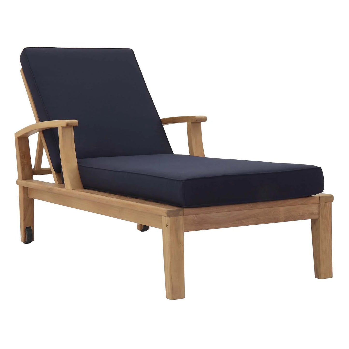 Seabrook Outdoor Patio Teak Chaise Lounge - Navy