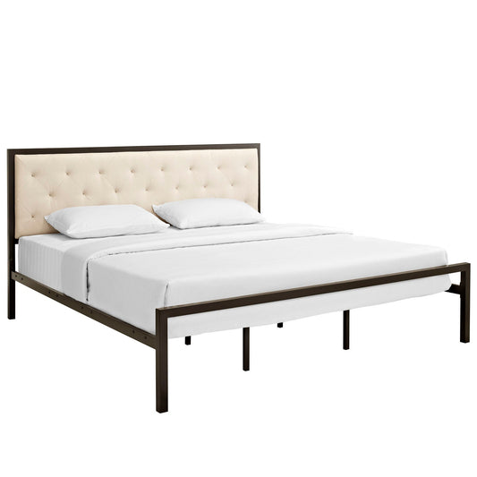 Mia Fabric King Bed by Modway