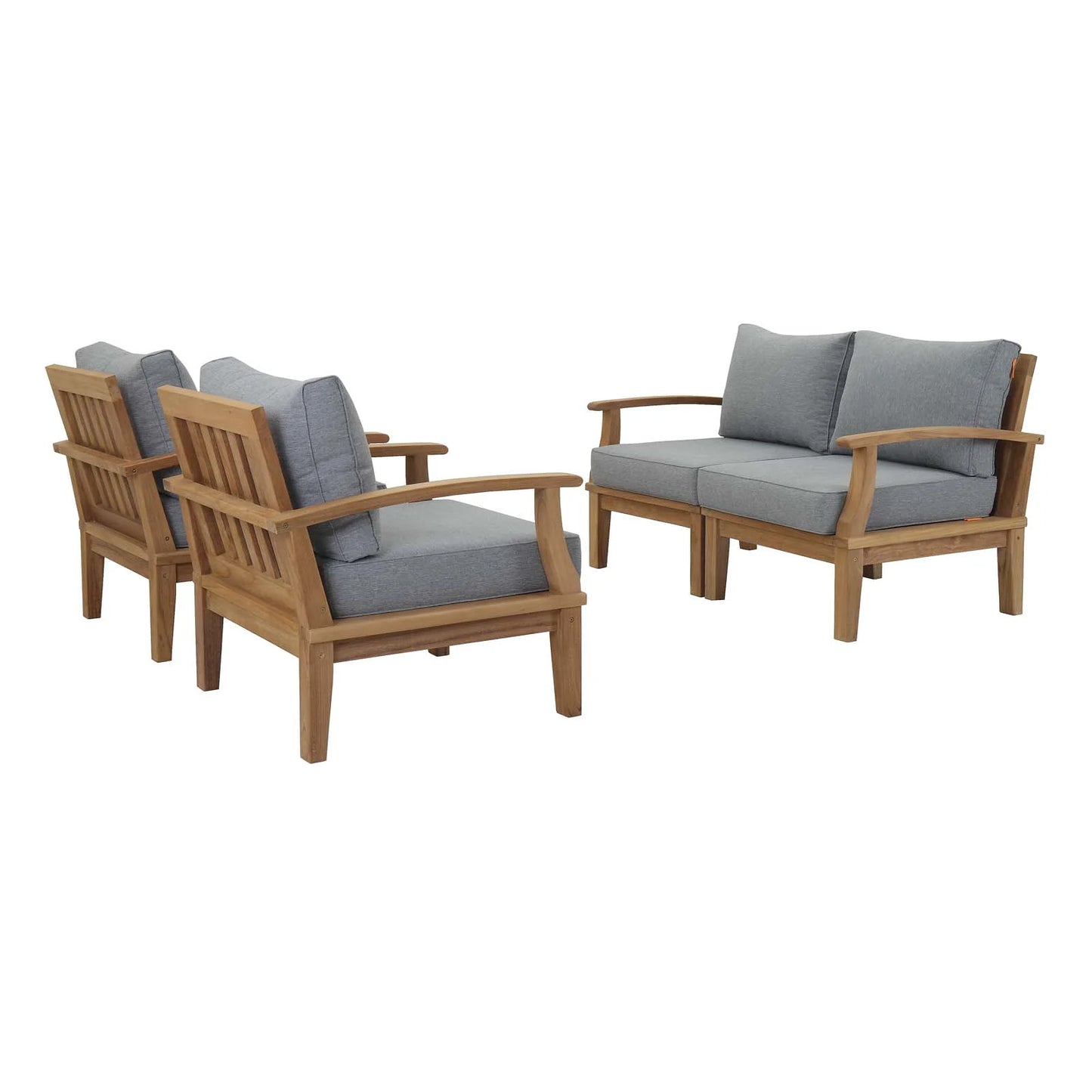 Seabrook Outdoor Patio Teak 4-Piece Lounge Set