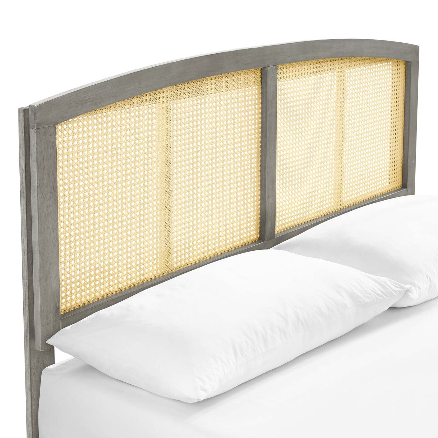 Sierra Cane and Wood Queen Platform Bed With Angular Legs by Modway