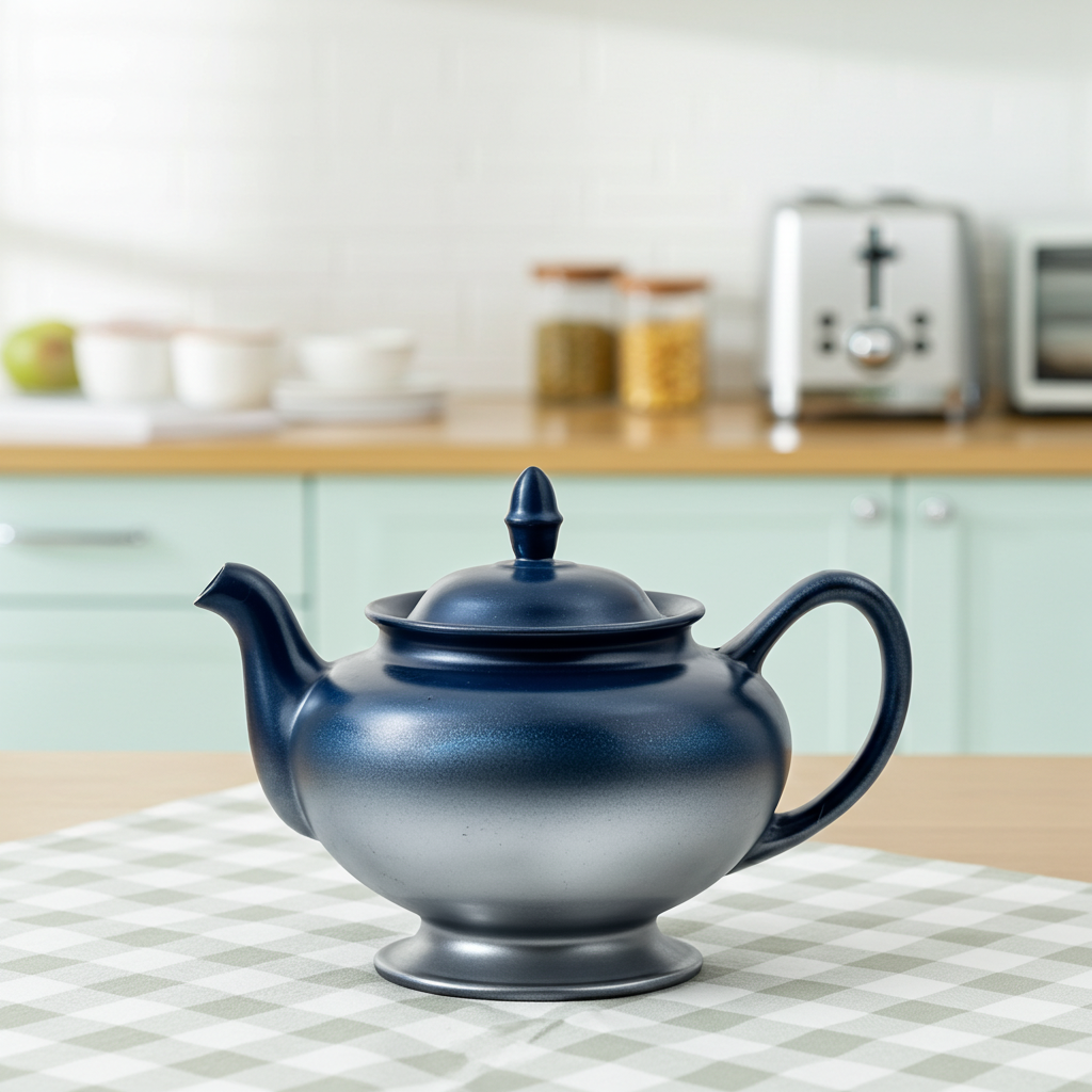 The Nautilus 1945 Porcelain Teapot — Custom Blue & Silver