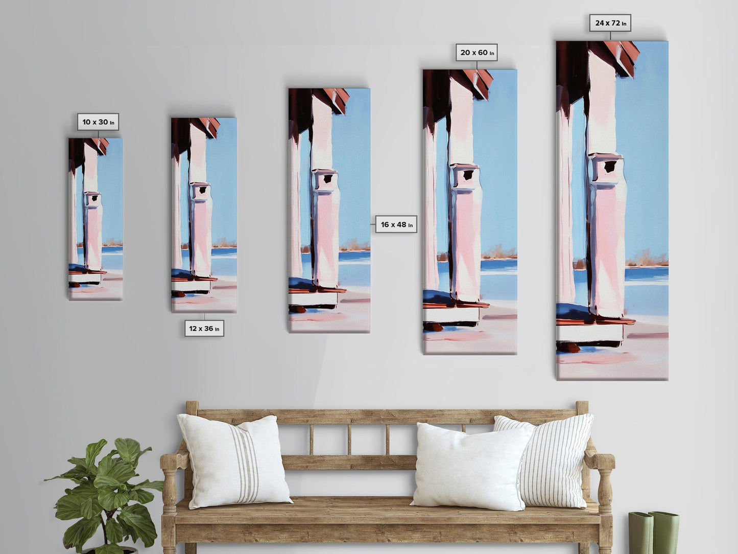 Porch Pillar Art, Rustic Farmhouse, Architectural Aesthetic, Neutral Home Decor, Country Living, Warm Tones, Canvas Print