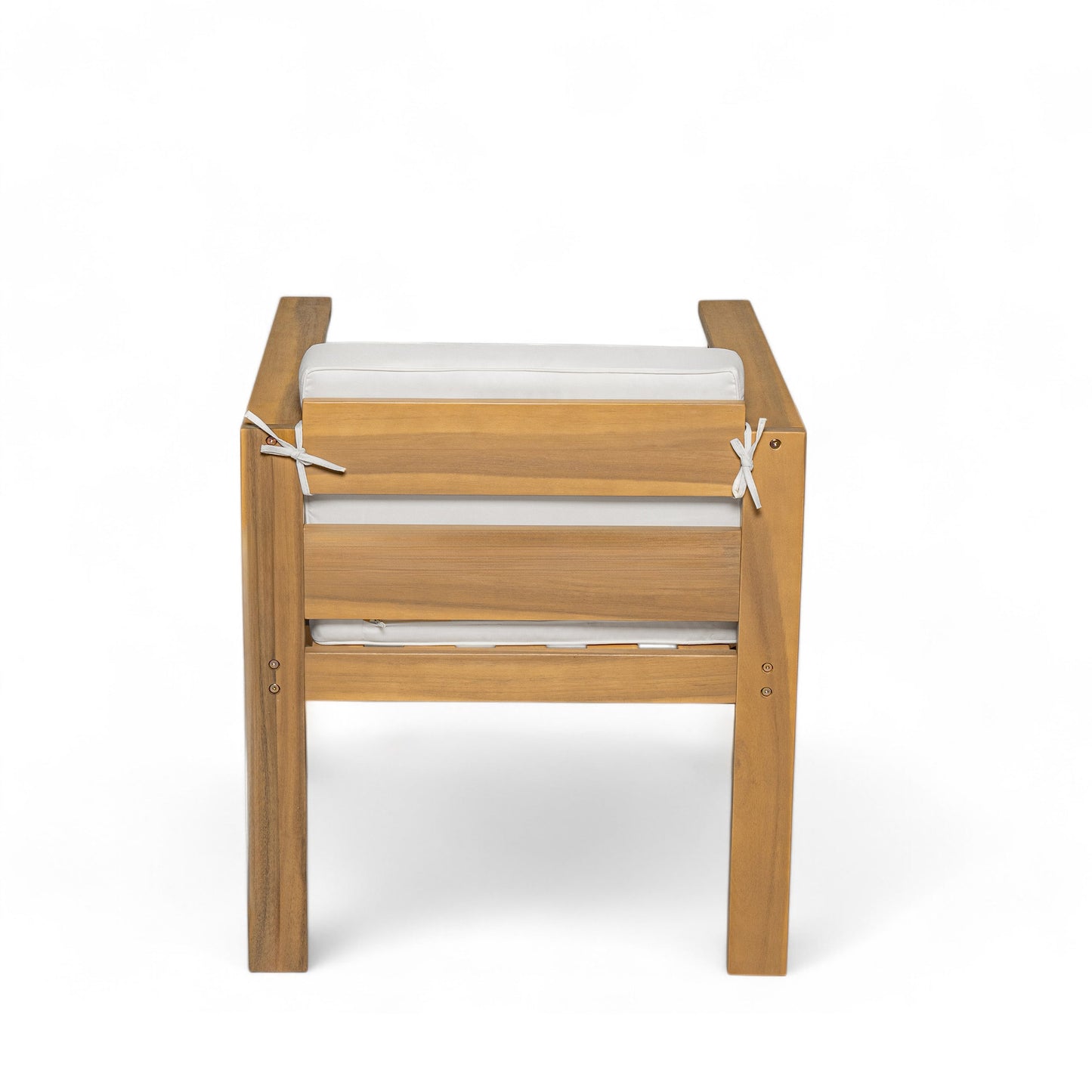 Patio Set Rectangle Light Teak with Removable Cushions for 6 72.8 Inch Table