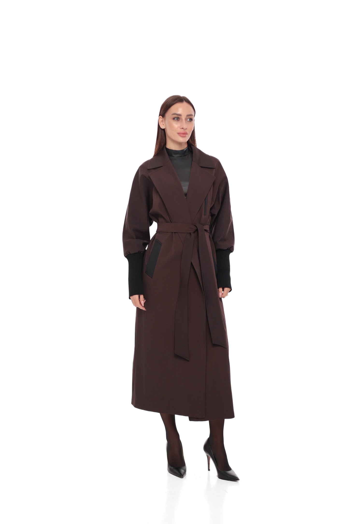 Miru Trench Coat in Chocolate