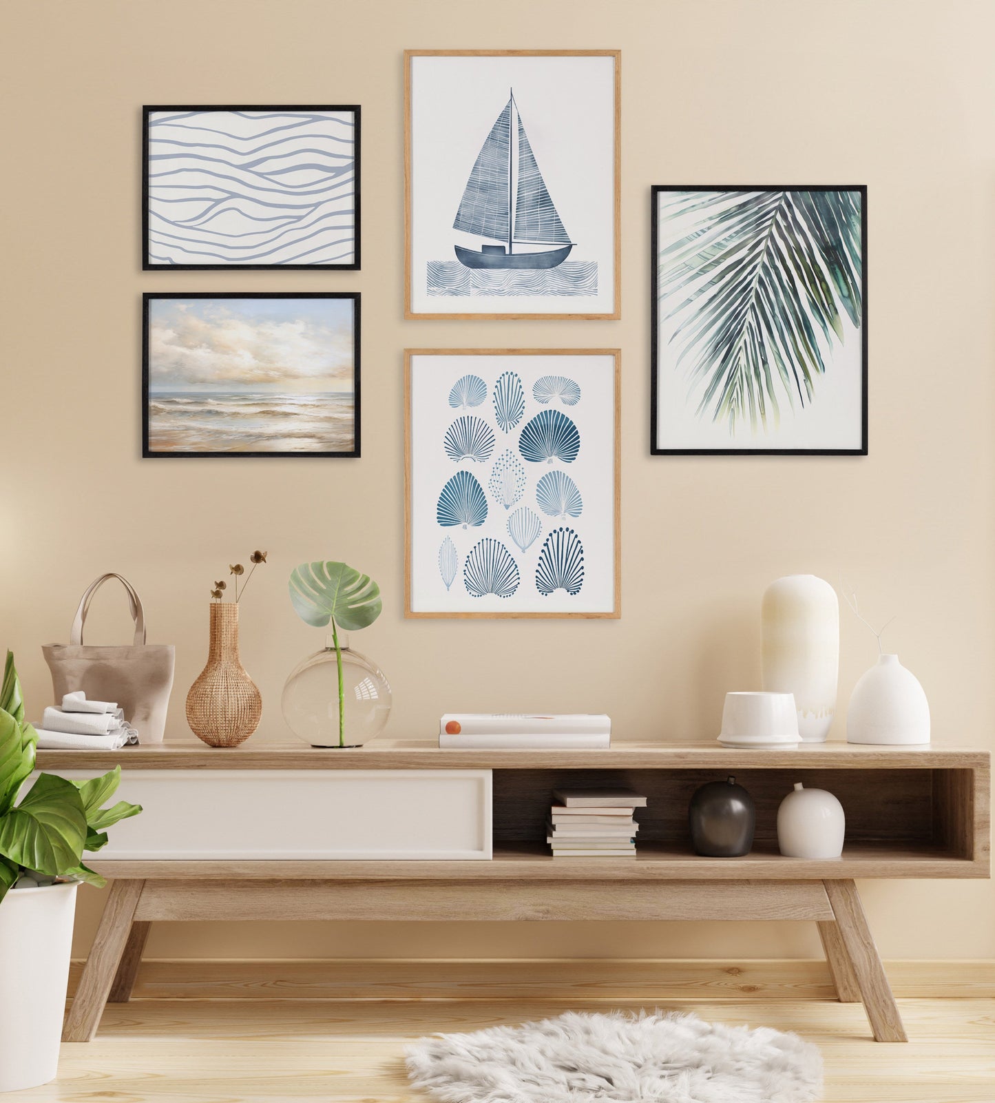 Gallery Nautical Blue Sailboat Print by The Creative Bunch Studio