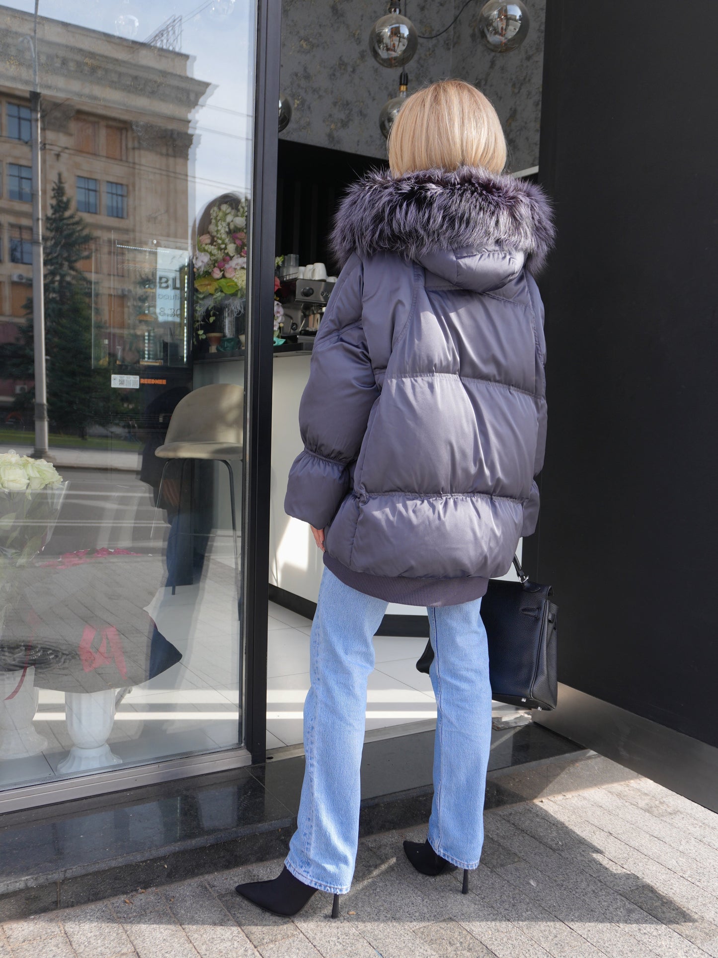 Orchid Genuine Fur Trim Down Parka