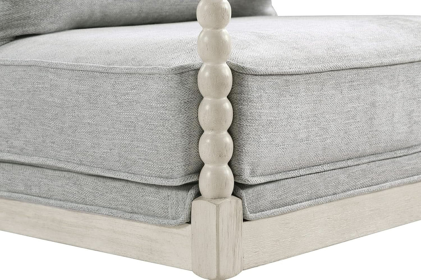 Upholstered Spindle Accent Chair Smoke Grey Textured Upholstery