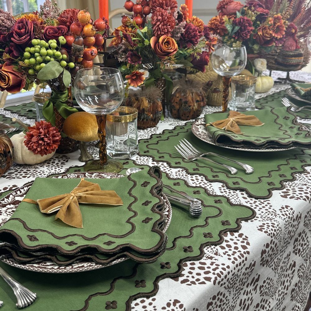 The Georgina Placemat - Fern and Cocoa (Set of 4)