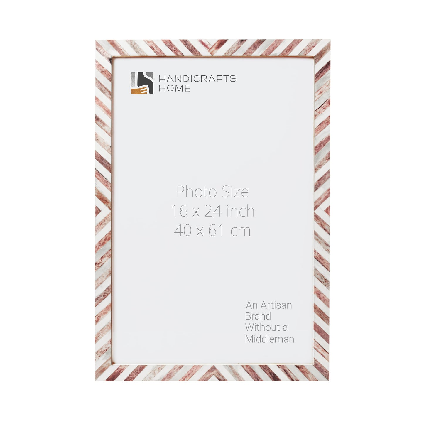 Poster Frames Chevron Collection Bone Inlay, Brown, 5 Sizes