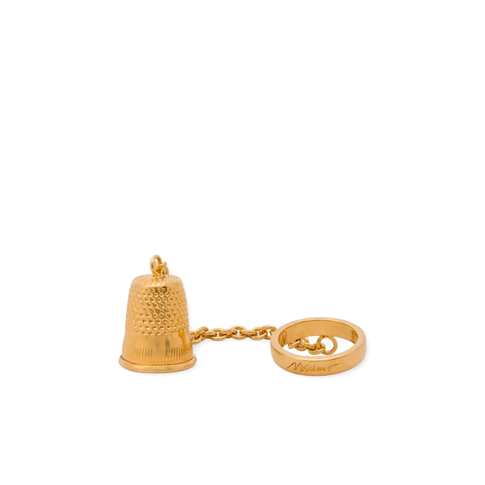 Moschino Chainmail Logo Ring – Gold Tone