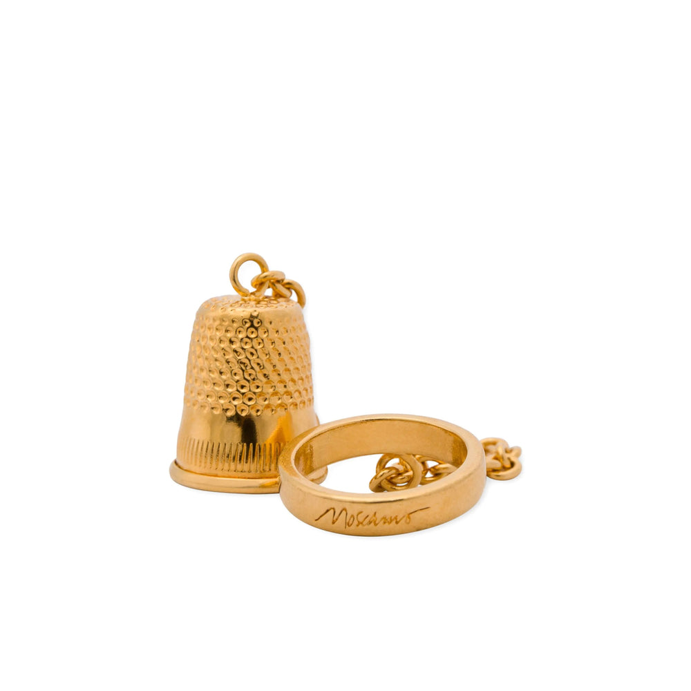 Moschino Chainmail Logo Ring – Gold Tone