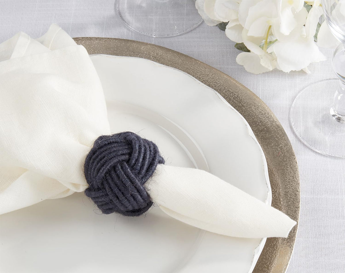 The Harbor Braided Jute Napkin Rings — Set of 4