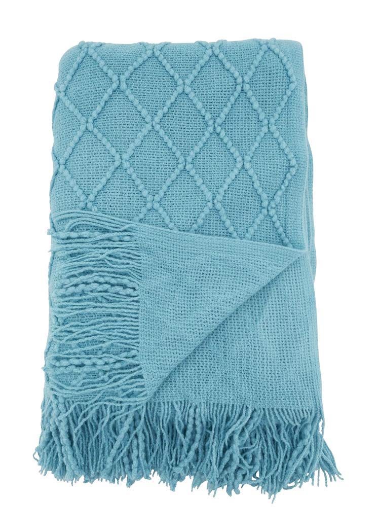 Diamond Pleat Textured Throw Blanket – Ivory
