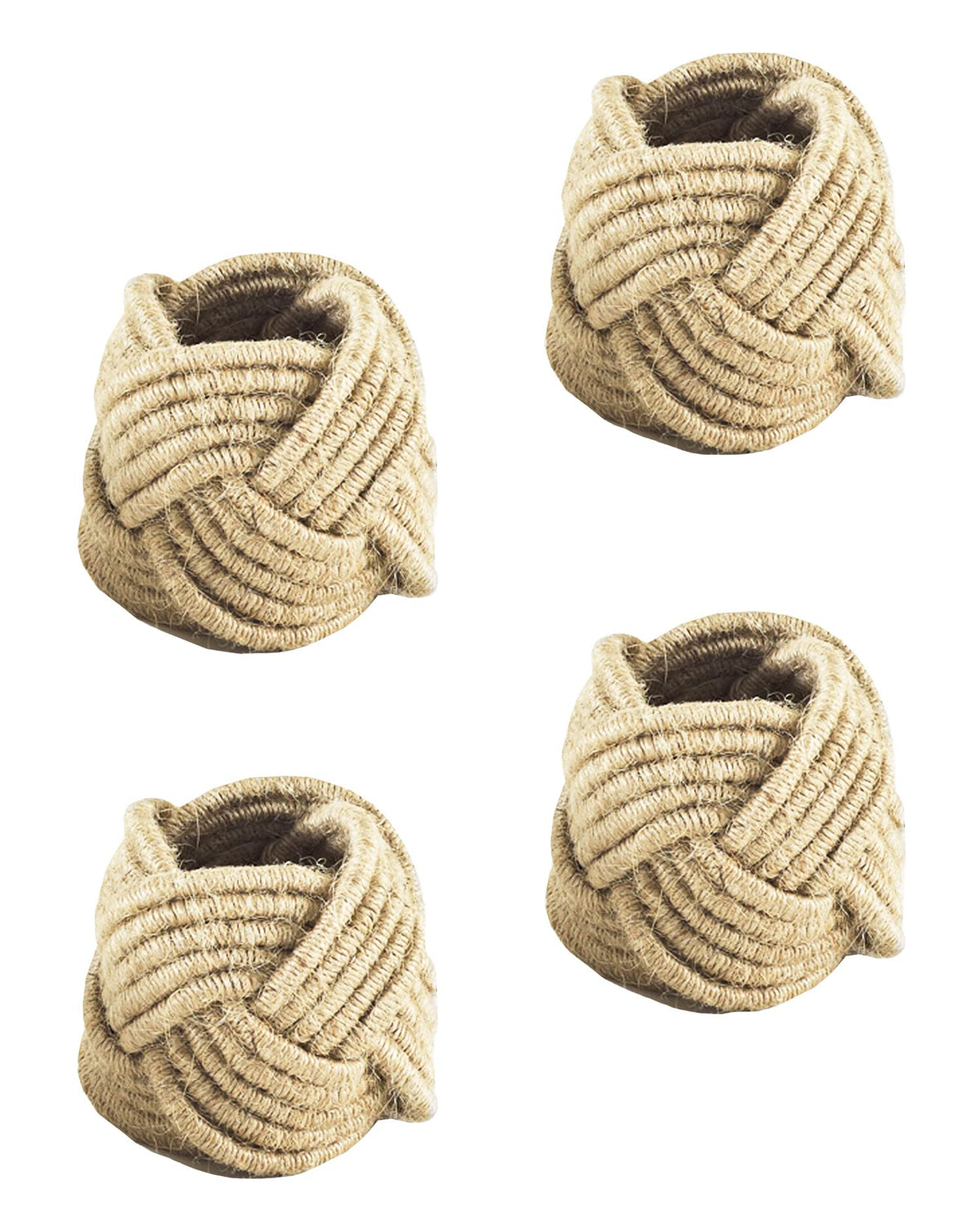 The Harbor Braided Jute Napkin Rings — Set of 4