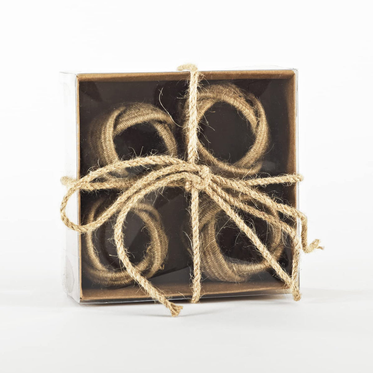 The Harbor Braided Jute Napkin Rings — Set of 4