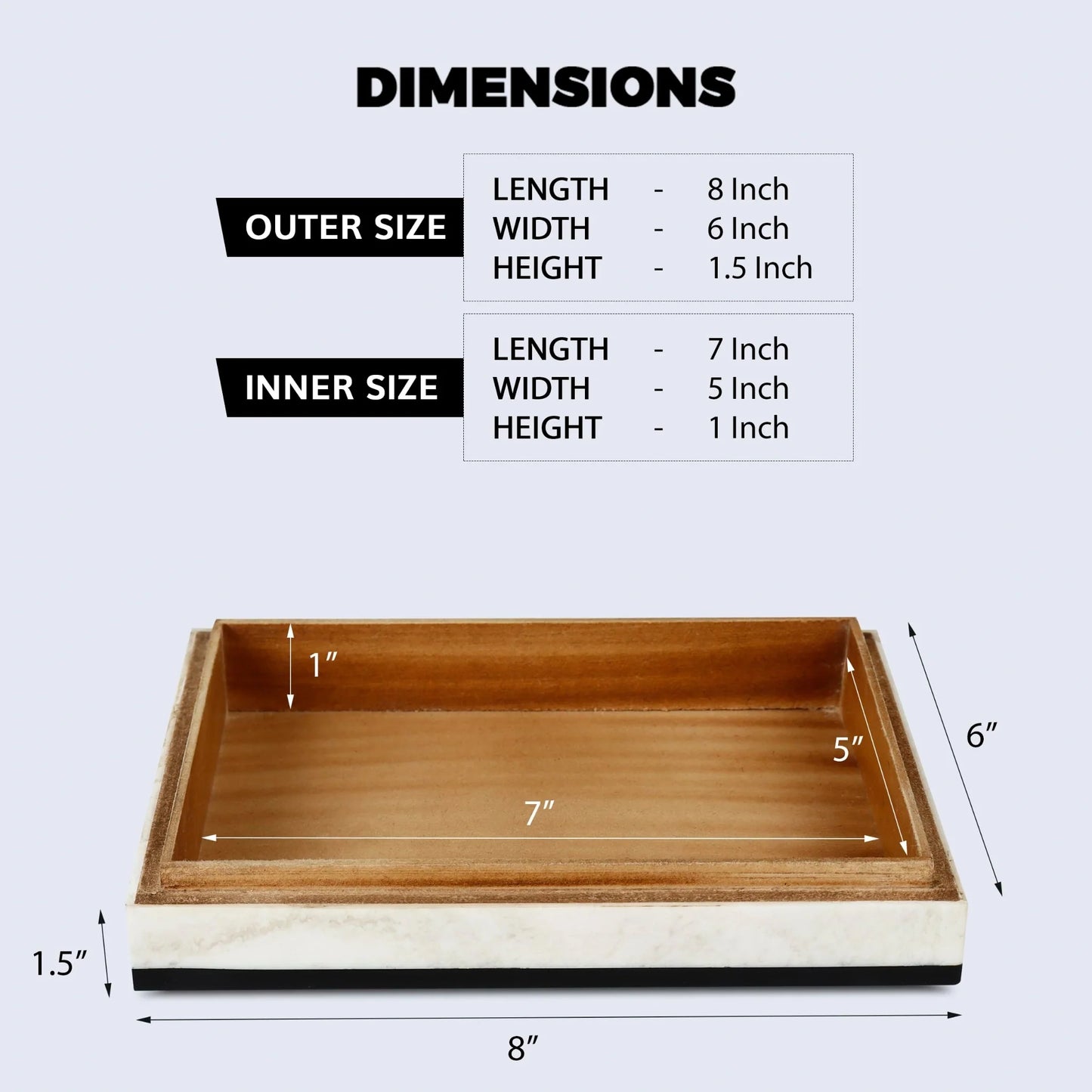 Black White Resin Inlay Decorative Storage Box – Mono Court Collection (7 Sizes)