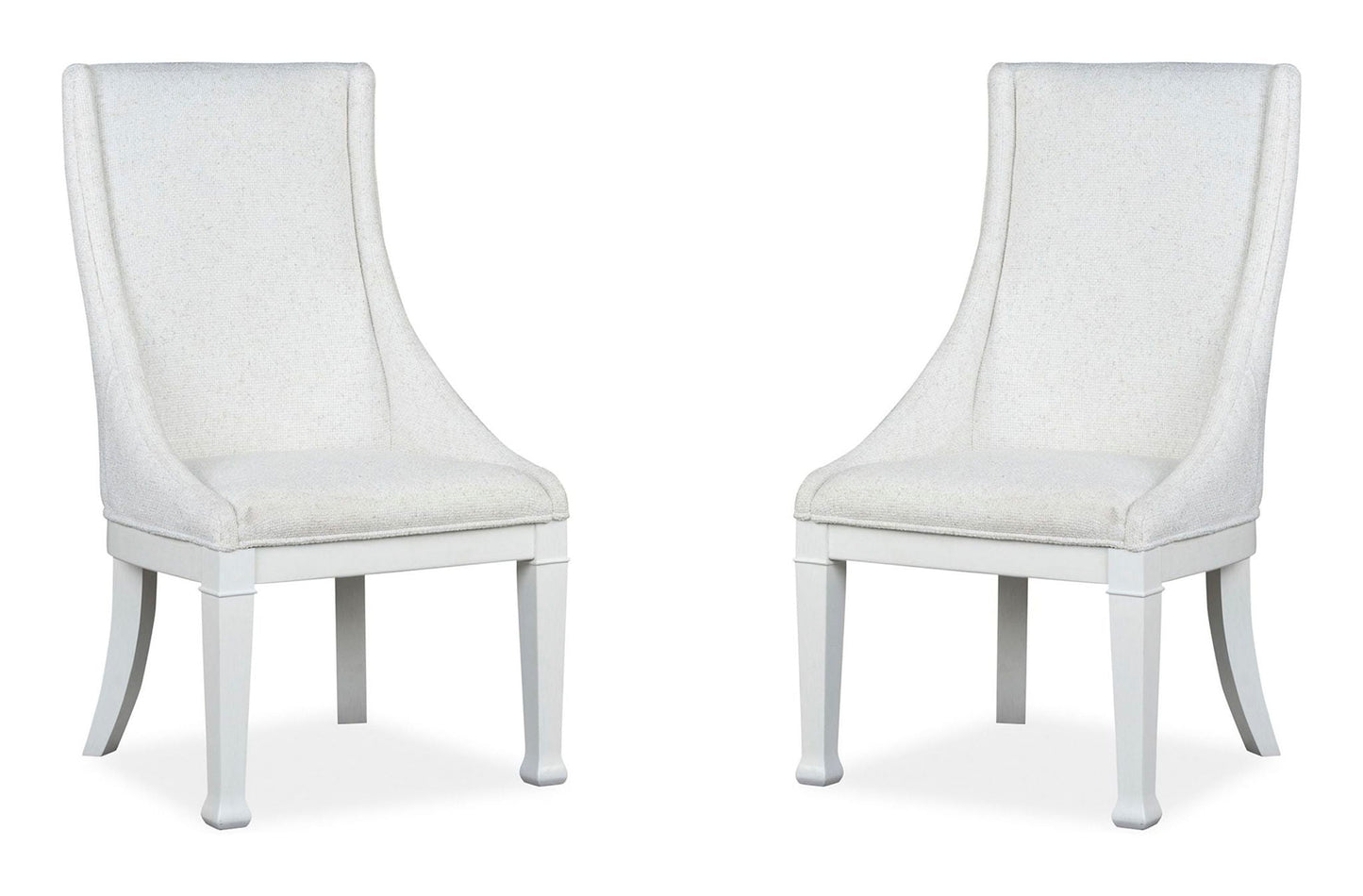 Kingston - Upholstered Host Chair (Set of 2) - Whisper White And Cerused Nutmeg