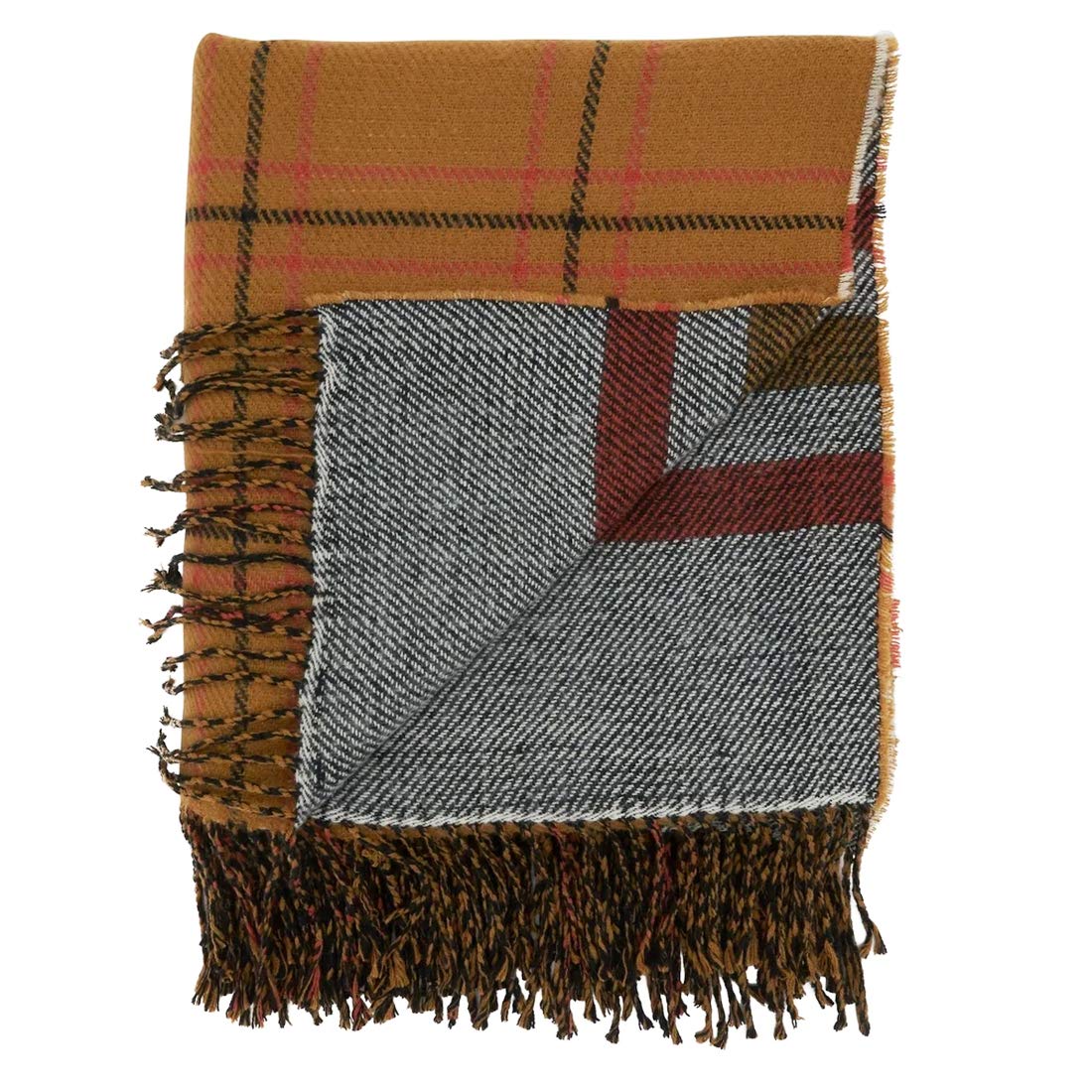 Bracken Hunt Reversible Plaid Throw | Rust